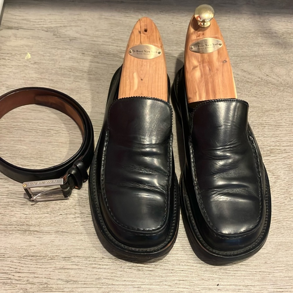 Men's Black Leather Loafers